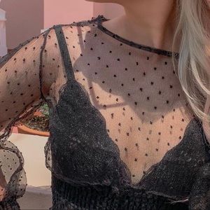 Princess Polly Mesh Dot Crop Top